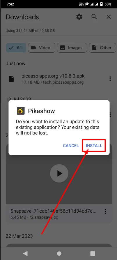 Install picasso app